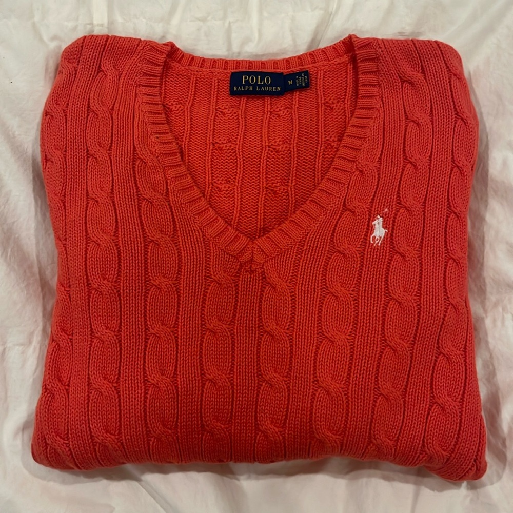 Polo Ralph Lauren Cable Knit V Neck Sweater